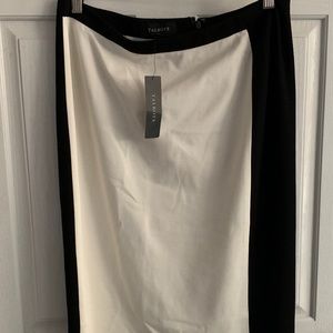 NWT Talbots color block skirt. Ivory/black